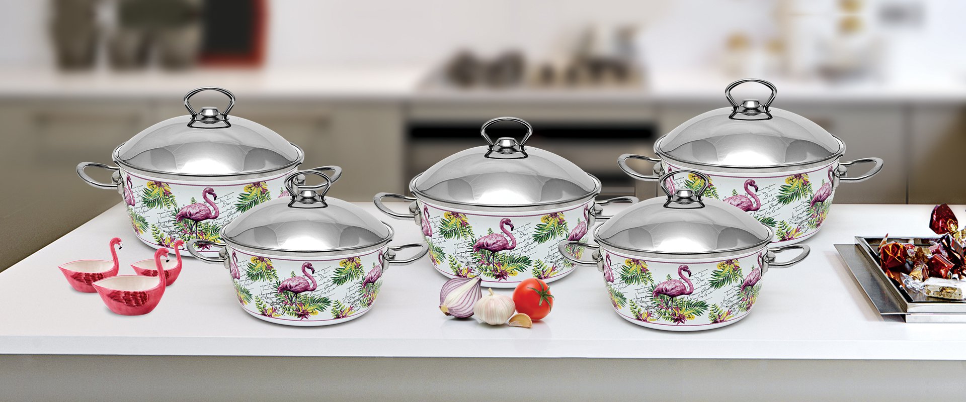 10 PCS ENAMEL NON-STICK V MODEL SET