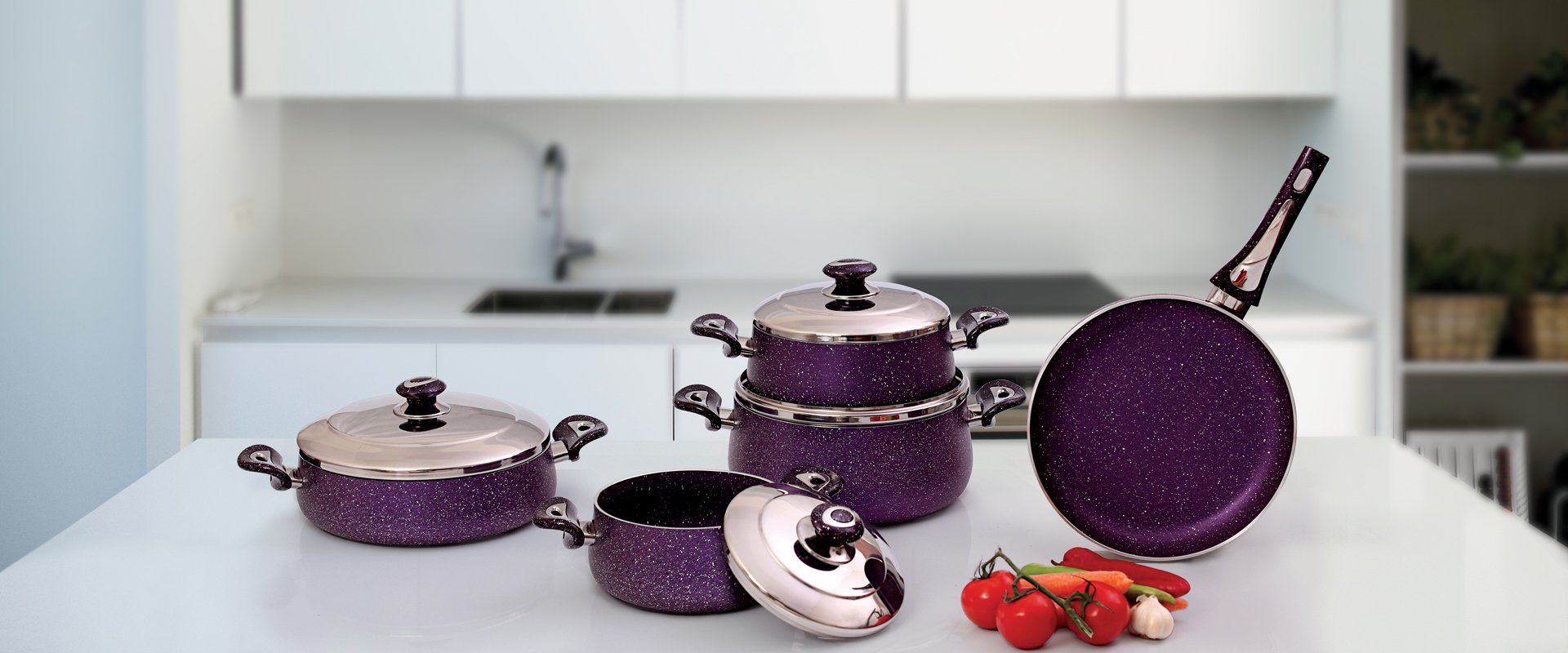 9 PCS ALUMINIUM GRANITE BELLY SET