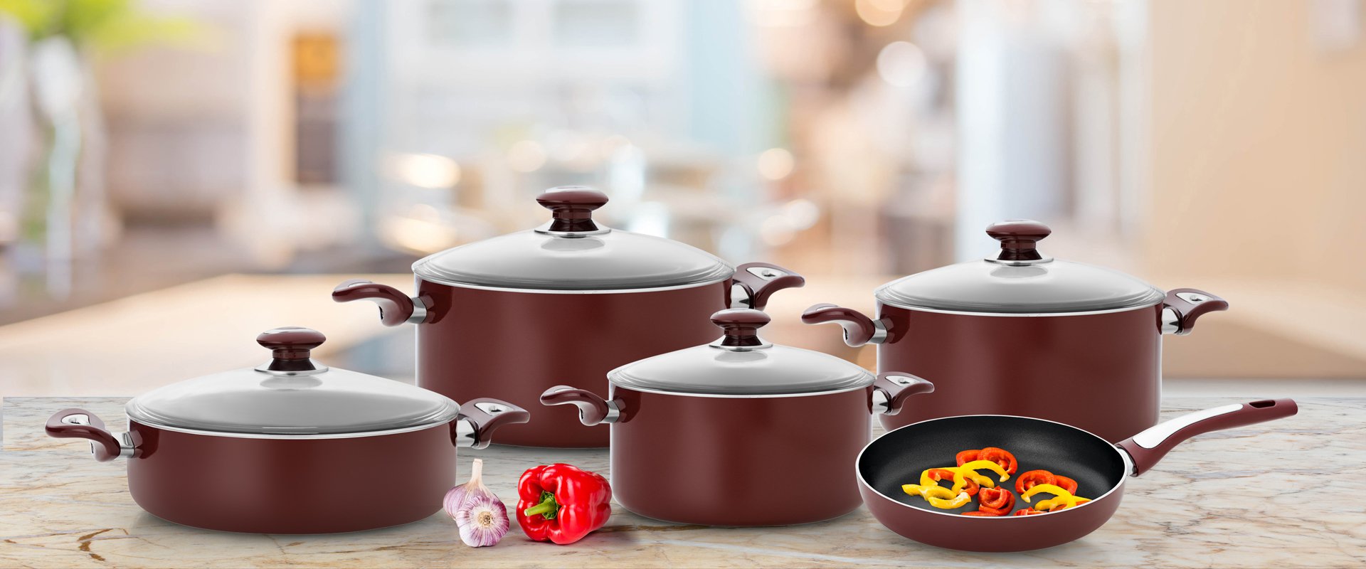 9 PCS ALUMINIUM NON-STICK SET