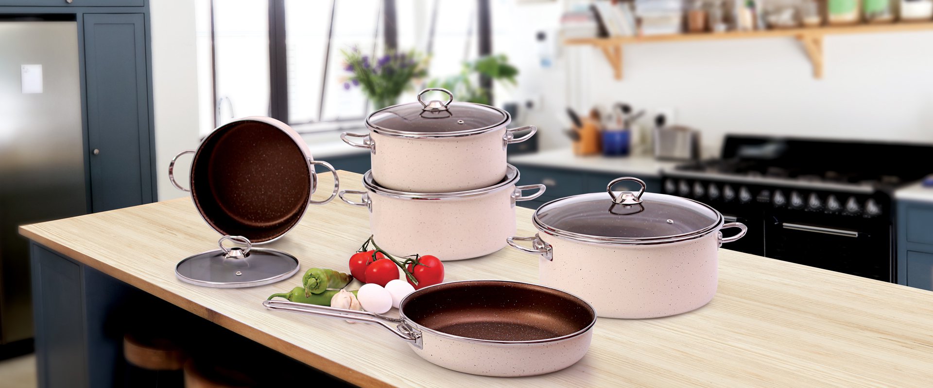 9 PCS ENAMEL GRANITE IDEAL STRAIGHT SET