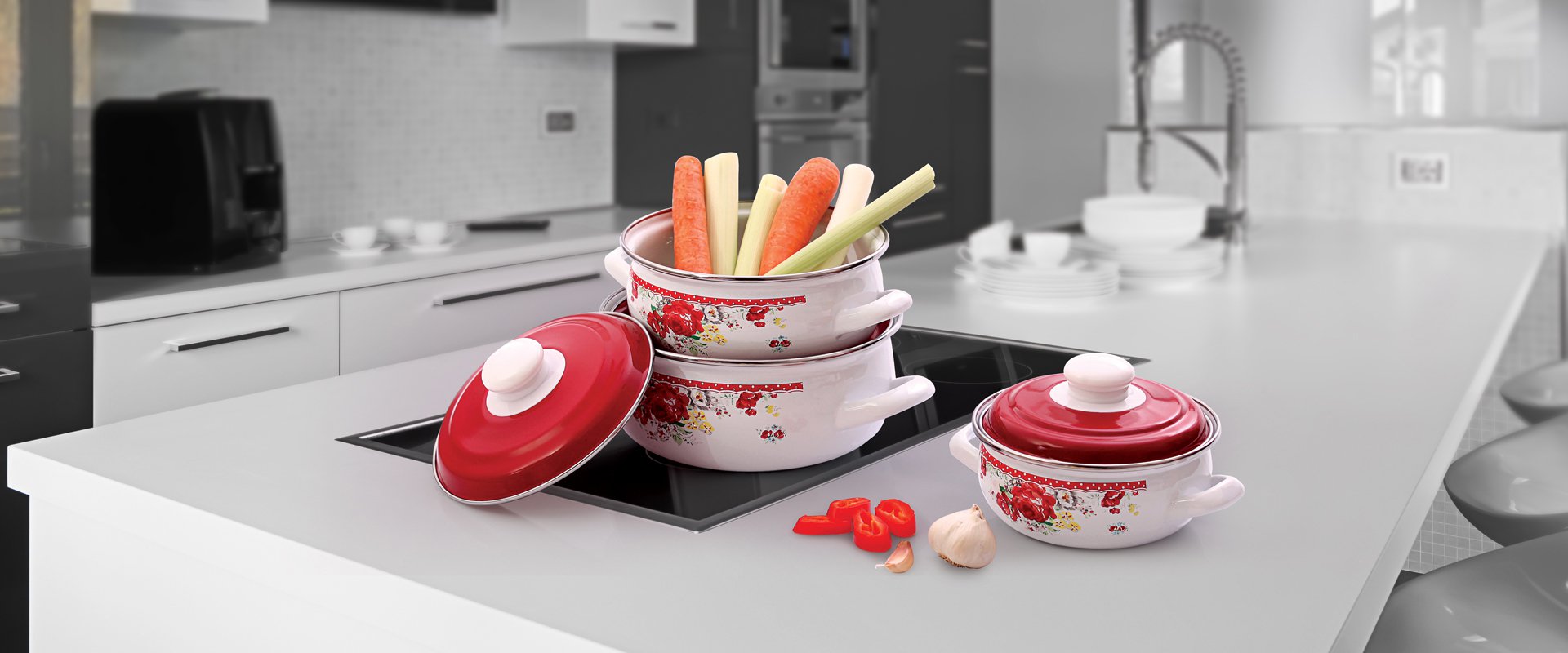 ENAMEL SHORT BELLY CASSEROLES